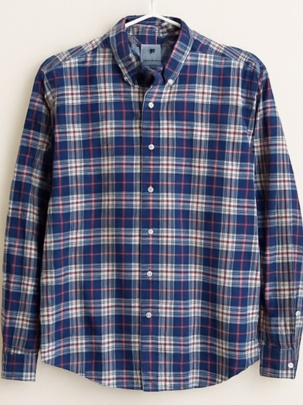 Izod Blue and Red Plaid Casual Shirt